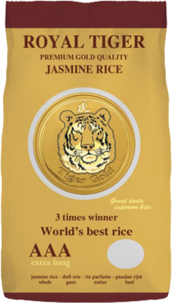 Royal Tiger Jasminreis Duftreis Premium Gold, 1kg Beutel, Langkornreis