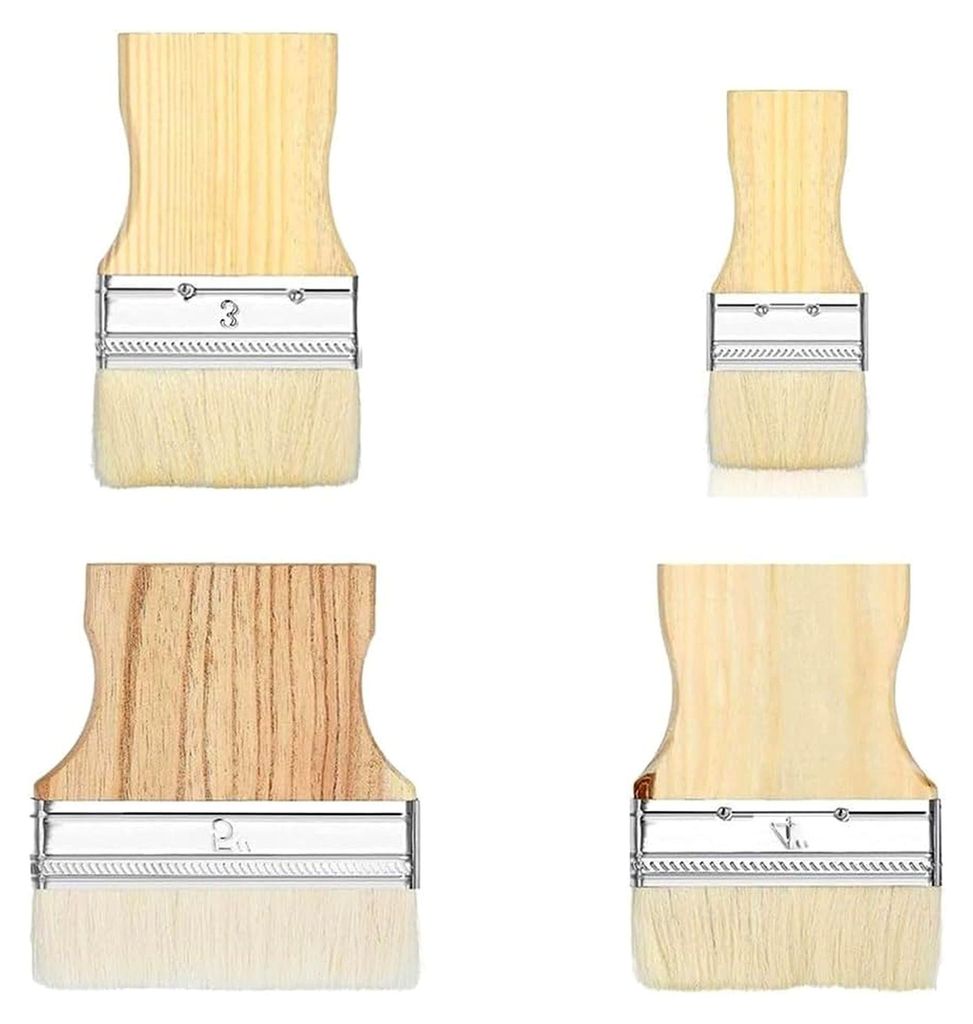 4-teiliges Flachpinsel-Set, breiter Pinsel, großer Malerpinsel, 2/3/4/5 Pinsel für Öl- und Acrylfarben