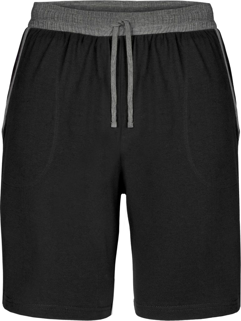 Ladeheid Herren Schlafanzughose kurz Herren Kurz Hose mit Taschen Shorts für Herren LA40-253 (Schwarz-Dunkelmelange, S)