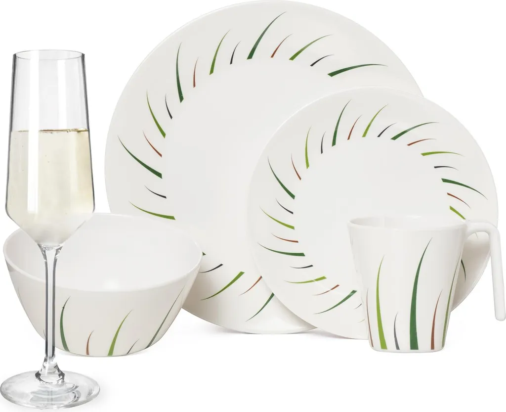 Set Picnic 4 Persone Limon Design: Piatti Melamina e Flute Champagne