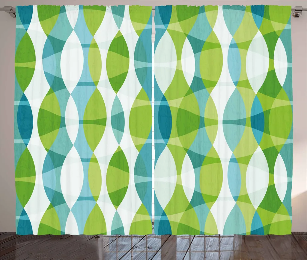 Rideau de Salon Prêt à Poser Vert Turquoise : Décoration Rapide 280x175