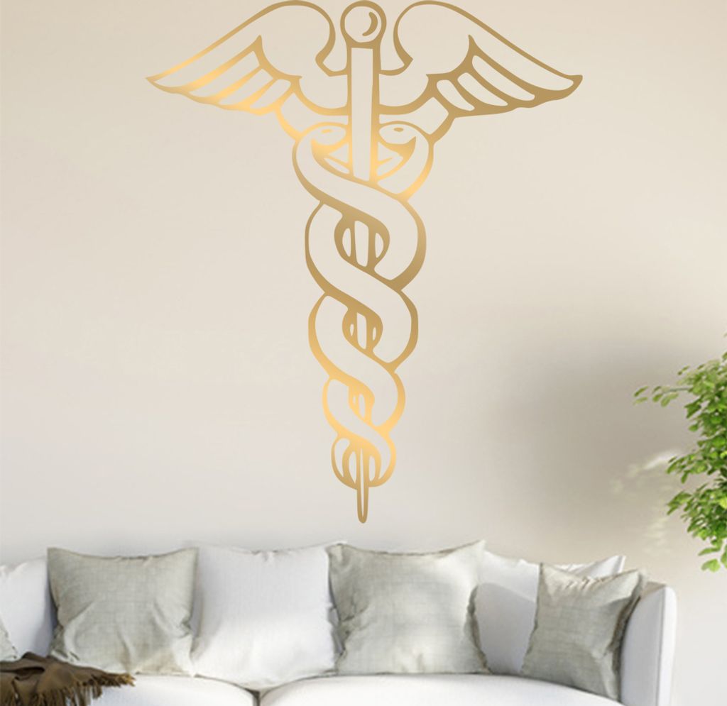 Äskulapstab Wandtattoo in 6 Größen - Wandaufkleber Wall Sticker - Dekoration, Küche, Wohnzimmer, Schlafzimmer, Badezimmer