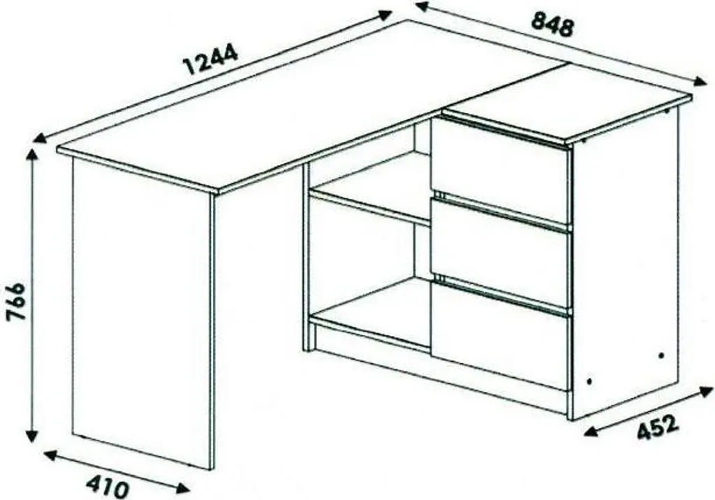 Bureau d'angle pour Télétravail - Table Informatique Gain de Place Bois - 6