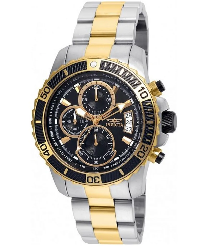 Invicta Pro Diver 22418 Orologio da Uomo - Impermeabile - Analogico - Movimento Quarzo - acciaio inossidabile con quadrante nero - 45mm