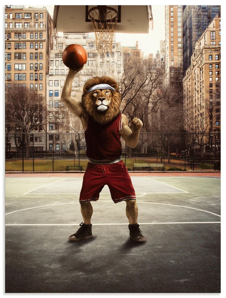 ARTland Wandbild Alu für Innen & Outdoor Urban King Größe: 45x60 cm