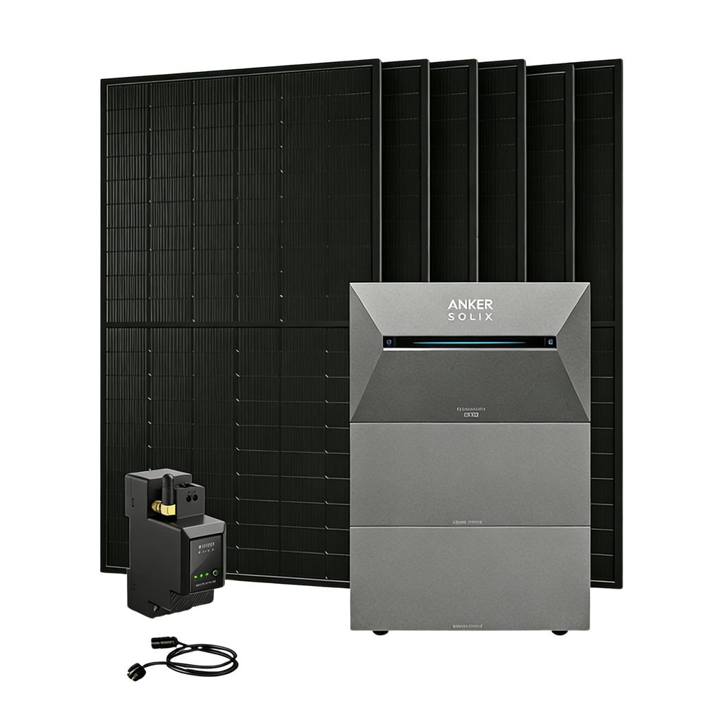 Powerness Balkonkraftwerk mit Speicher,Anker SOLIX Solarbank 3 E2700 Pro Speicher mit 2x BP2700 Erweiterungsakku, 6x 500W Module & Smart Meter