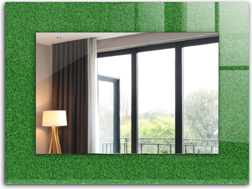 Dekorativer Wandspiegel - Bedruckter Spiegel - Motiv - 80x60 cm - Grünes Gras