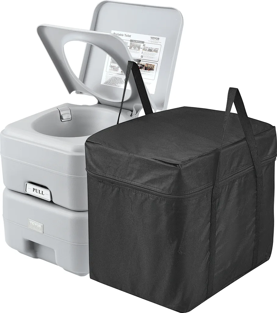 VEVOR Toilettes Portables de Camping 20L avec Sac et Chasse à Piston