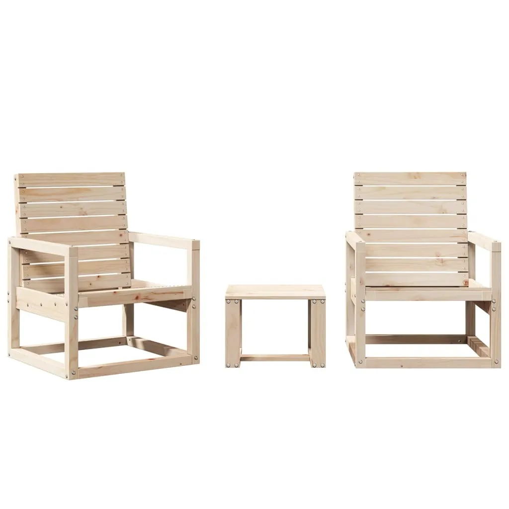 vidaXL Arredo Giardino Set 3 Pz in Pino Massiccio | Salotto Esterno