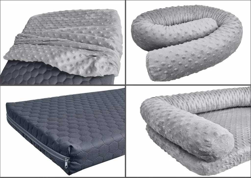 Cuscino Grigio per Cani 60x40 cm - Materasso Sfoderabile V-30.50