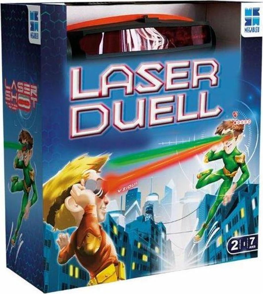 MEGABLEU, Laser Shoot Spiel, aufregendes Laser Spiel für Kinder, mit 2 elektronischen Masken, Spaß für 2 Spieler ab 7 Jahren