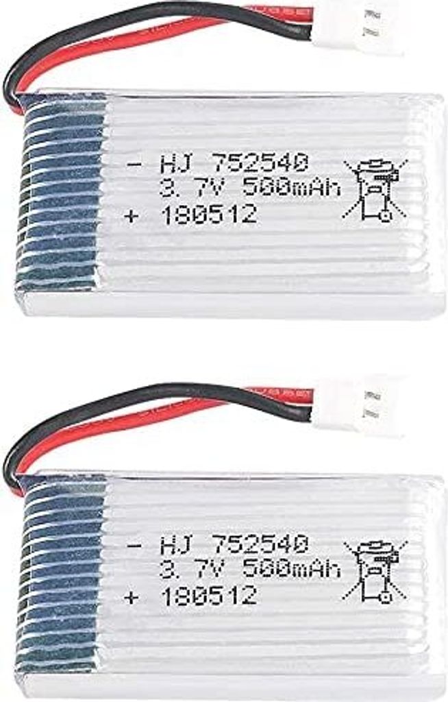2 Stück wiederaufladbare LiPo-Batterien 3.7V, 500mAh für RC Produktbild 