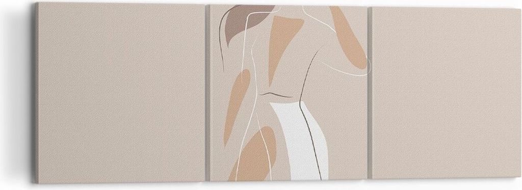 Bild auf Leinwand - Leinwandbild - 3 Teile - Minimalismus Frau Buntstift - 120x40cm - Wand Bild - Wanddeko - Wandbilder - Leinwanddruck - Bilder - ...