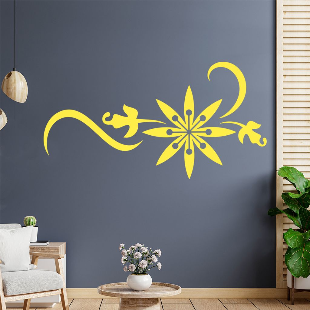 Blume - Linien Wandtattoo in 6 Größen - Wandaufkleber Wall Sticker - Dekoration, Küche, Wohnzimmer, Schlafzimmer, Badezimmer