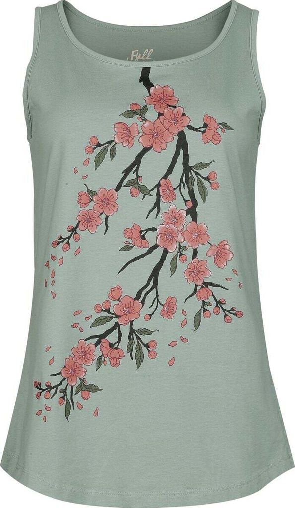 Full Volume by EMP Damen grünes Top mit Blumenprint XXL