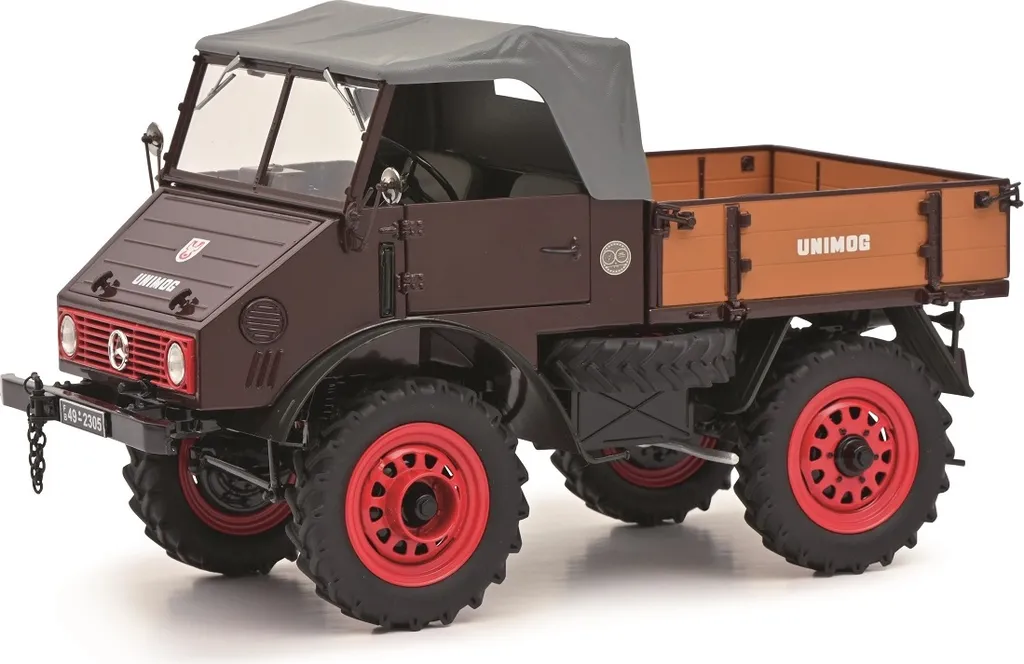 Décoration de bureau MB Unimog U401 rouge 1:18 Schuco pour collectionneur