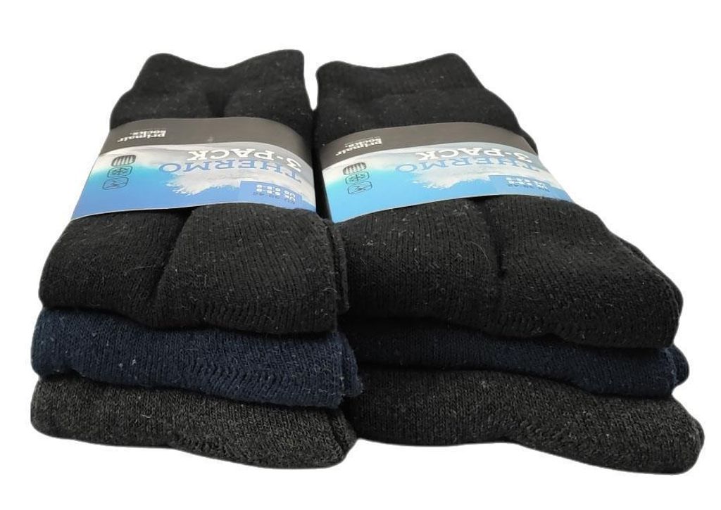 6 Paar 85% Baumwolle 39-46 Thermo- Winter-Socken für Herren Innenfrottee 