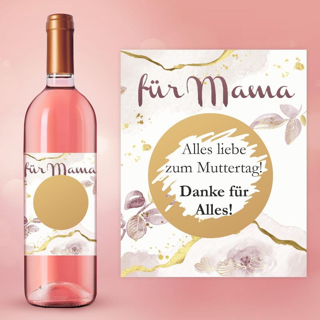 AUFKLEBER SET - für MAMA - Muttertag Rubbelsticker Gold Geschenk