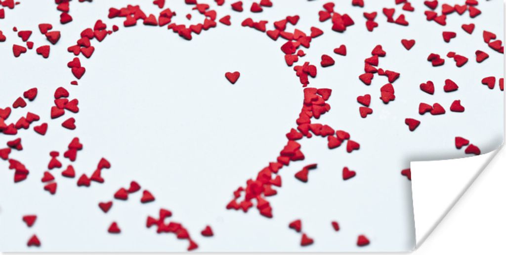 MuchoWow Poster Herzform der Herzen für Valentinstag 40x20 cm - Poster für die Wand - Poster Schlafzimmer