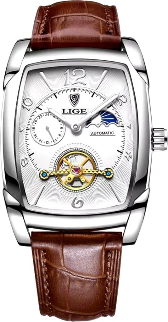 Montre LIGE Oren Homme pour Business et Soirée - Style Élégant Argenté