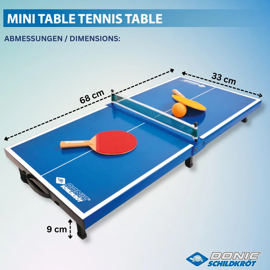 Table de TT Schildkröt MINI 66x33cm - Set Complet avec Filet et Raquettes - 27