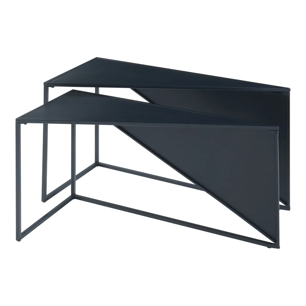 Lot de 2 tables gigognes Kungsör en métal noir pour salon contemporain