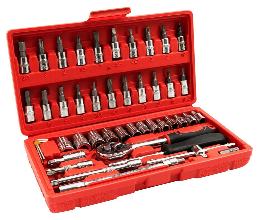 Steckschlüssel und Bit-Set McPower "SM-90046", 46-teilig