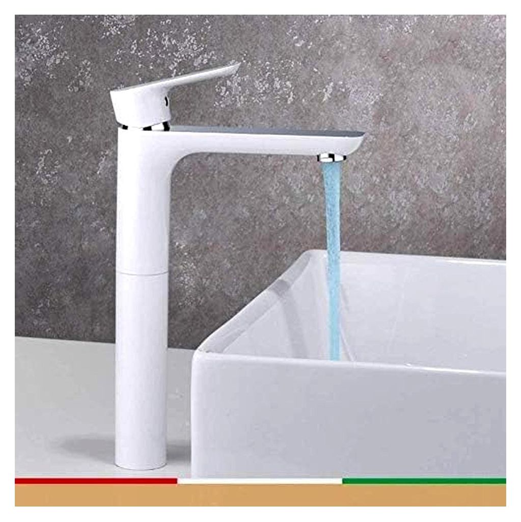 Faucet Küchenarmaturen, Waschtischarmaturen, hohe Waschtischarmatur, Badezimmerarmaturen, Mischbatterie, Wasserfall, weiße Wasserhähne, Mischbat...
