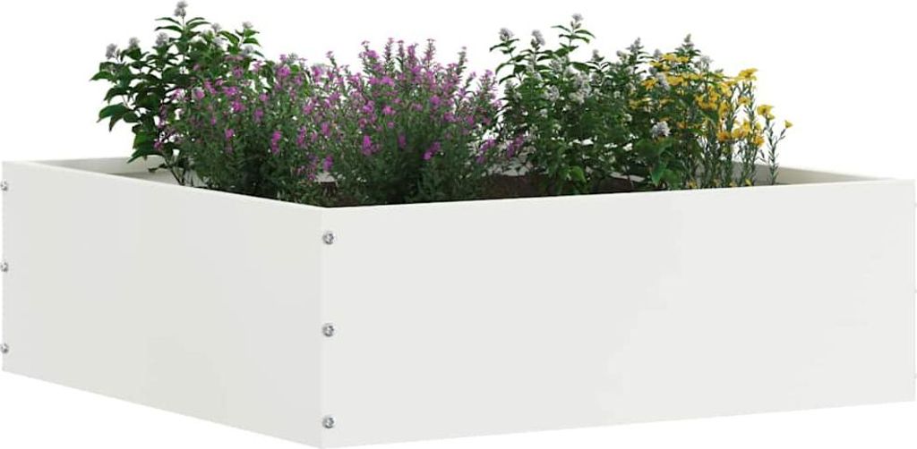 vidaXL Raseneinfassung 6 pcs Weiß 40 x 40 x 13 cm Stahl