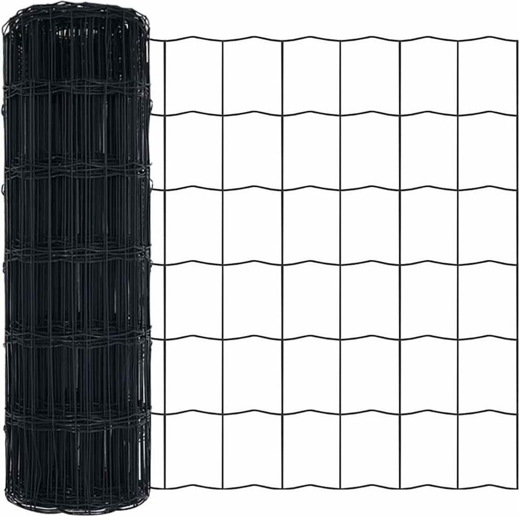 vidaXL Eurozaun Grau 0,4 x 10 m PVC-beschichtetes Eisen