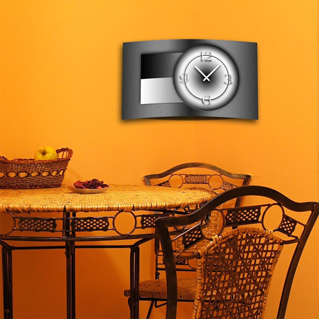 Digital Art Designer sw Wanduhr modernes Wanduhren Design leise kein ticken DIXTIME 3D-0340