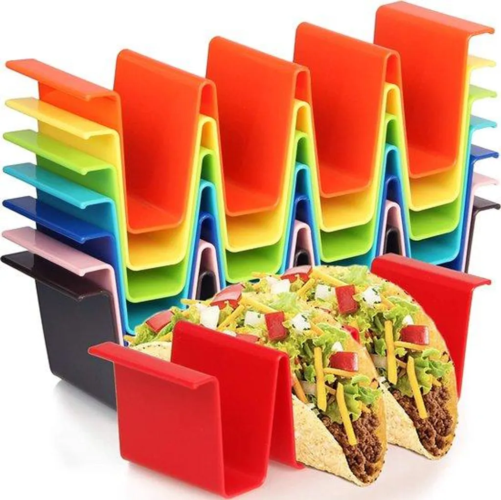 Présentoir à Tacos Coloré en Plastique Rigide - Plateau Lot de 8 Pièces