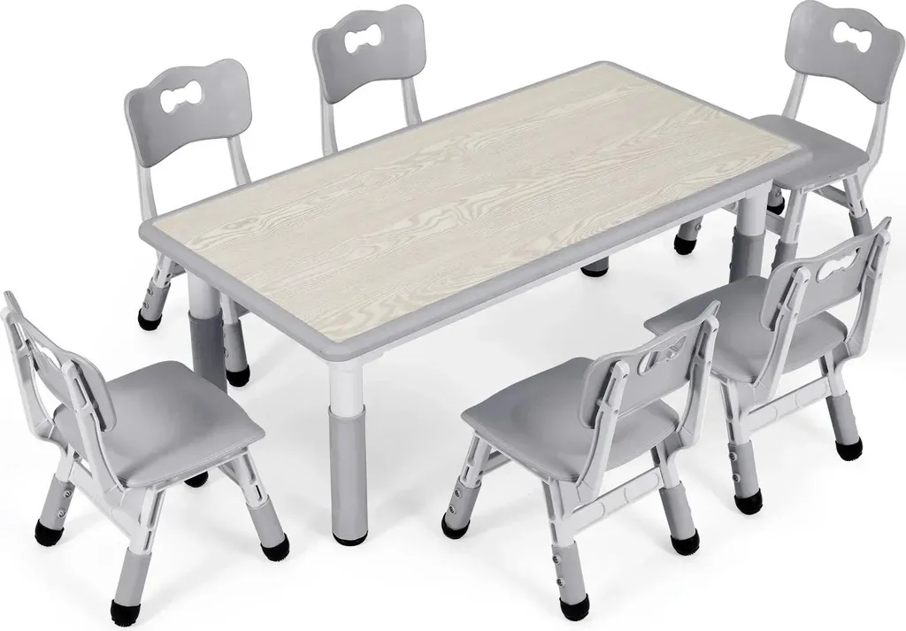 Table d'activité pour bricoler avec 6 chaises réglables 2-10 ans