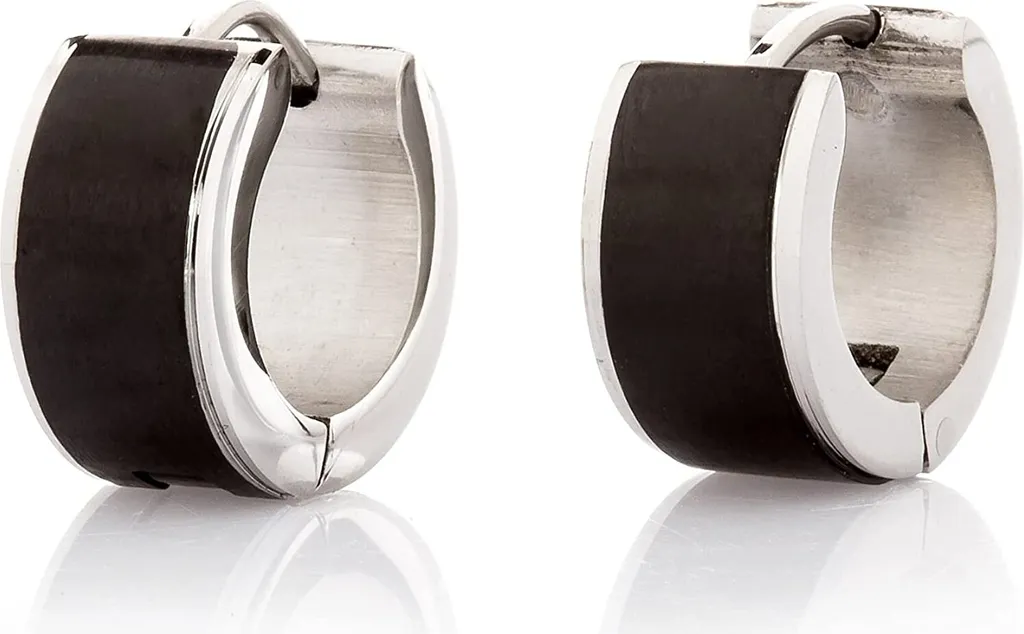 Orecchini Uomo Karisma Cerchio Nero 14mm | Acciaio Inox Massiccio