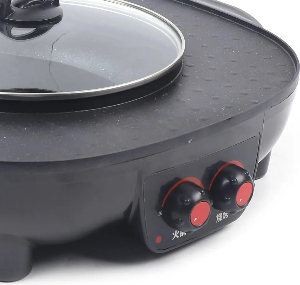 Set Barbecue Coreano Shabu Shabu - Pentola 2 in 1 Indoor Nero