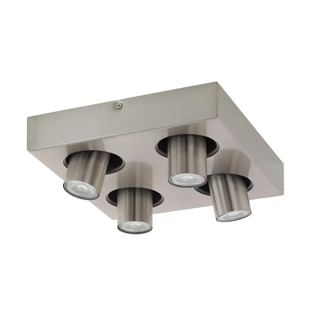 Eglo 96608 Robledo Plafoniera Spot 4x5W Nichel Nero Lampada Interni