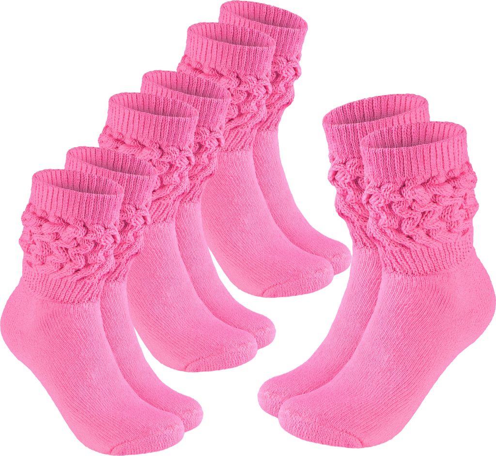BRUBAKER Slouch Socken - Damen Schoppersocken für Fitness, Yoga und Workout - Sportsocken für Frauen, Rosa, Größe 39-42, 4 Paar