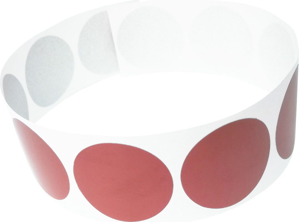 Rubbelaufkleber RUND 25 mm ROT matt x10