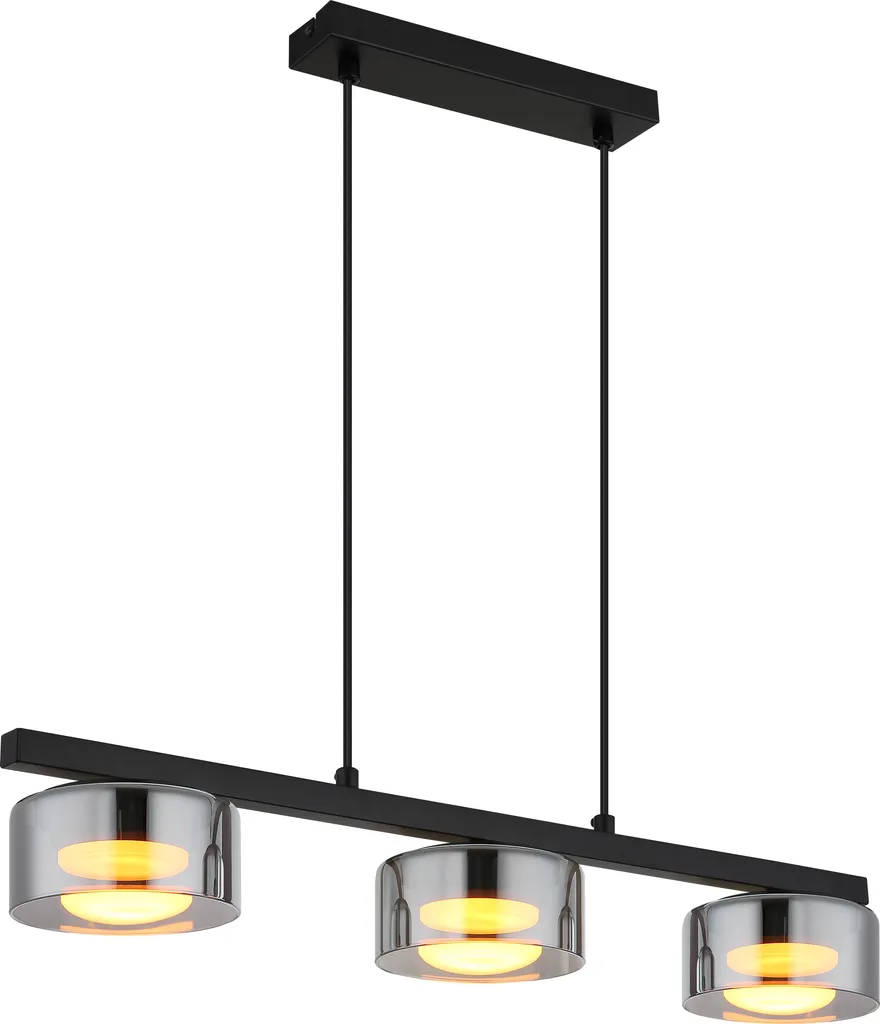 Suspension Triple en Métal Noir Mat pour Ampoules GX53 Globo Higgins 3x6W