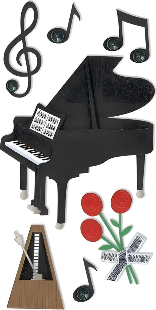Stickers autocollants thème musique Heyda pour scrapbooking et loisirs