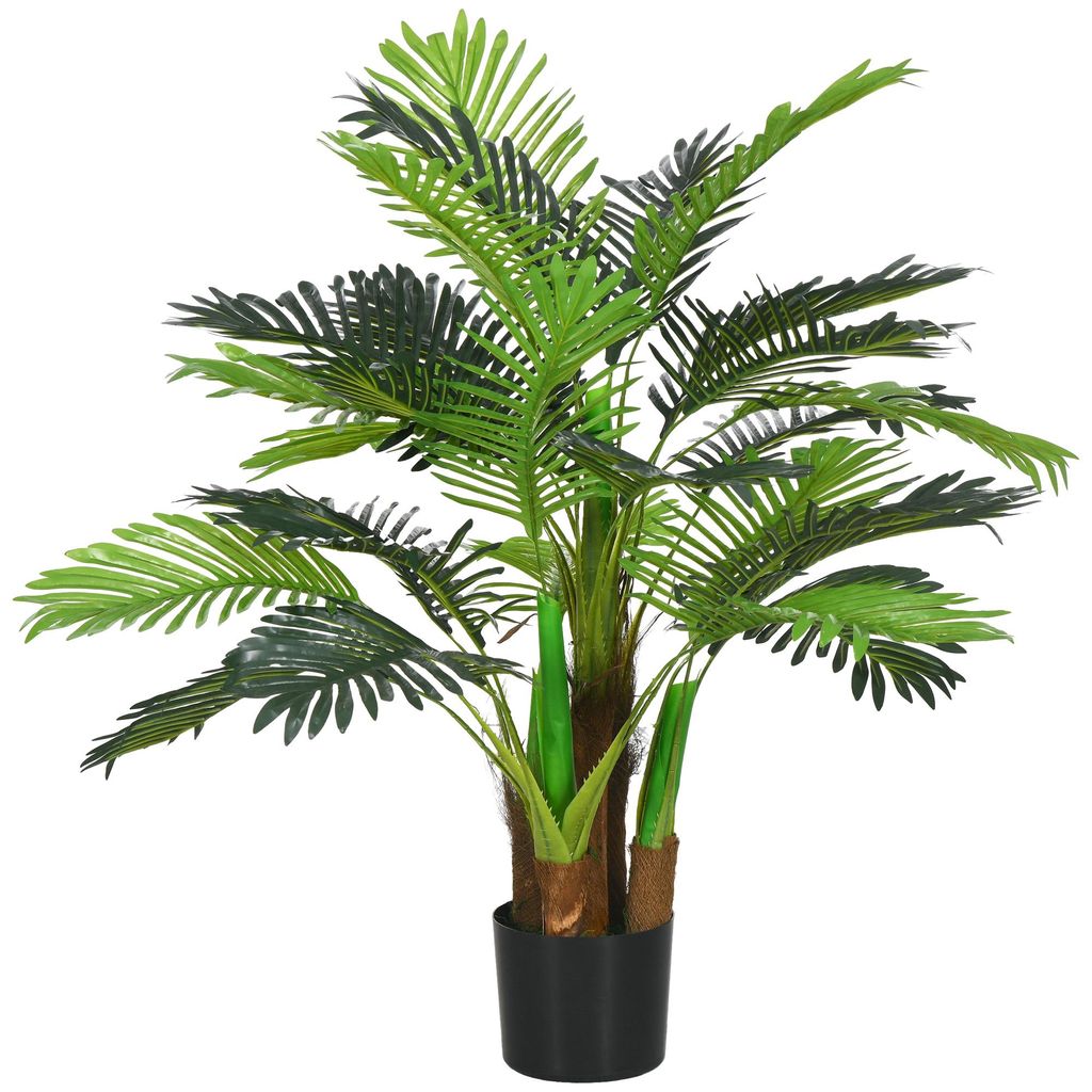 HOMCOM Kunstplant, kunstpalm, 100 cm, kunstplant met 27 Productafbeelding 
