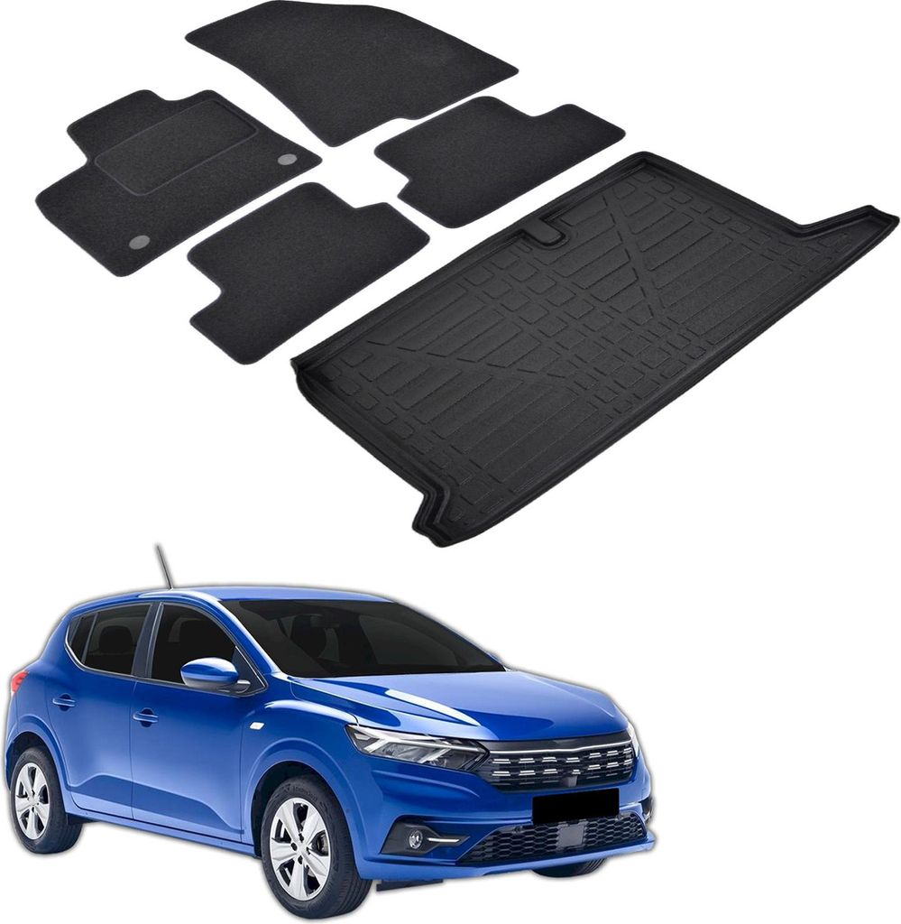Ensemble Tapis Velours Sur Mesure et Coffre TPE pour Dacia Image du produit 