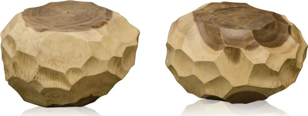 Table d'Appoint Salon Bois Naturel - Meuble Design Luxe Finition Mat