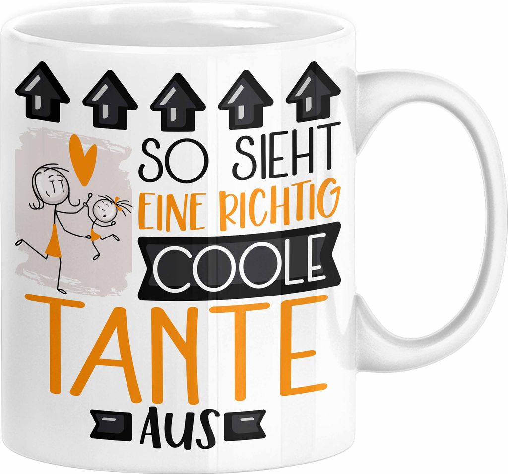 Tante Geschenk Tasse Lustig Geschenkidee für Tante Geburtstag So Sieht Eine Richtig Coole Tante Aus Frauen Spruch (Weiß)