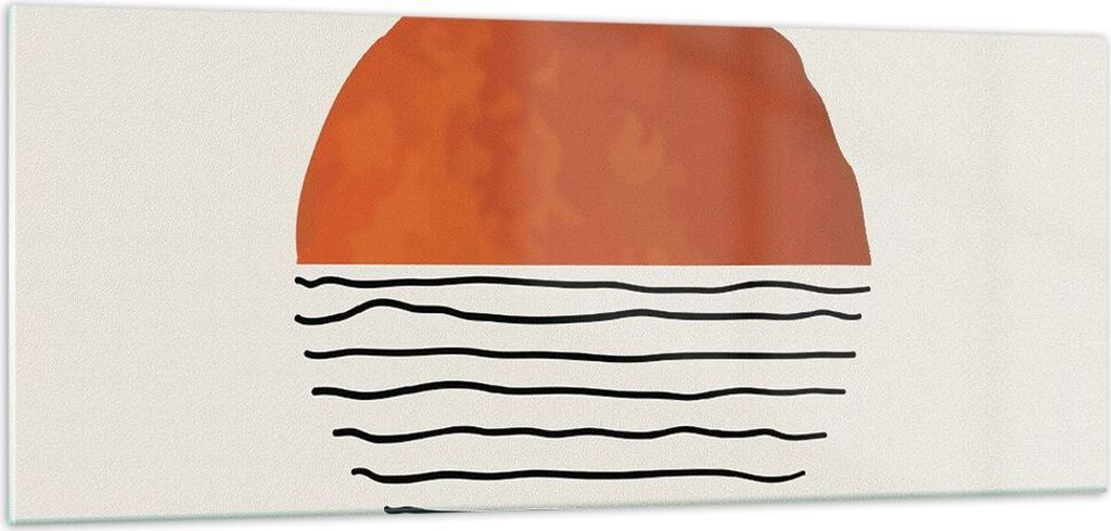 Bilder auf glas - Einteilig - Modern Sonne Meer - 100x40cm - Glasbilder - Wandbilder - Bilder - zum Aufhängen bereit - Wanddekoration aus Glas - G...