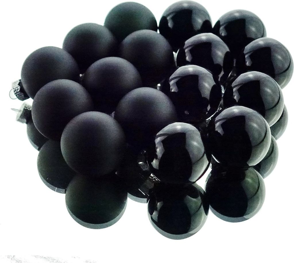 Christbaum-Mini-Kugeln Black schwarz Ø 3,5 cm aus Glas - Produktbild 