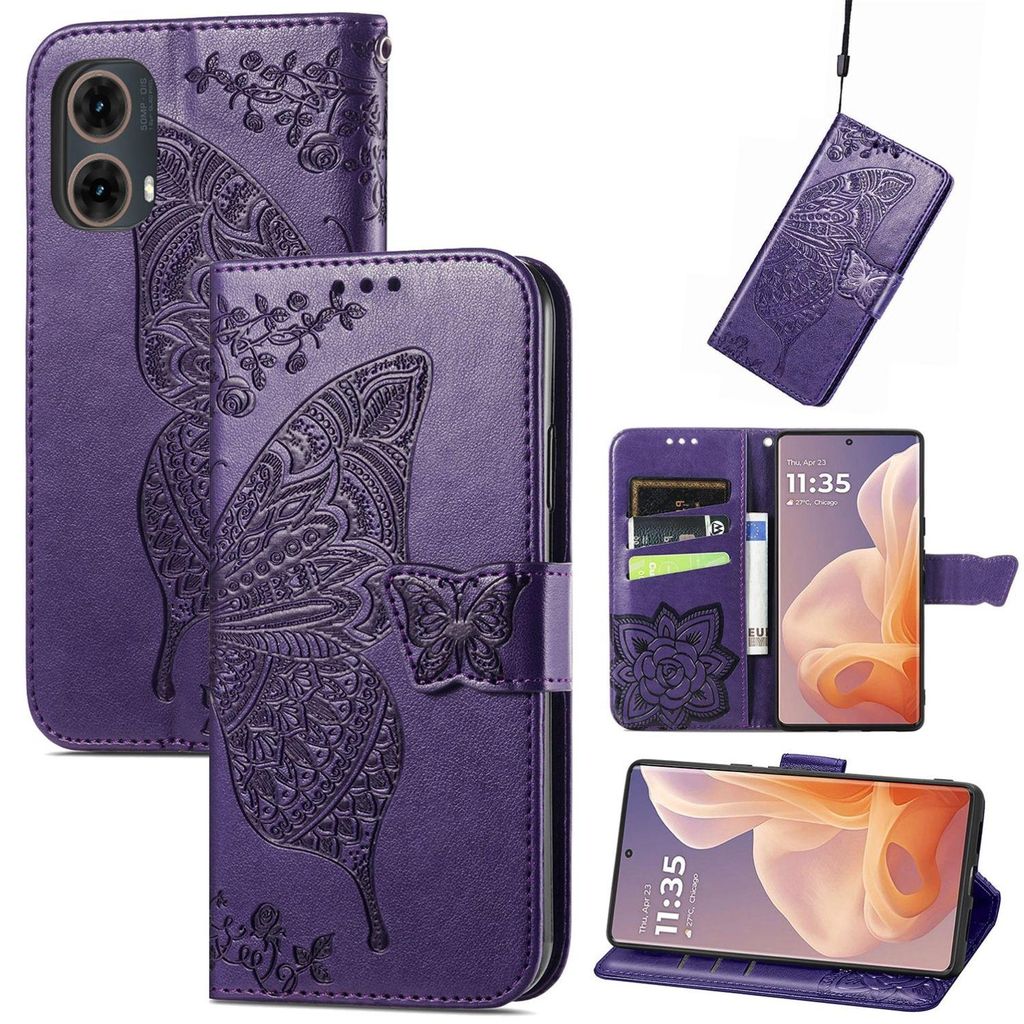 Für Motorola Moto G85 Kunstleder Wallet Handy Tasche Produktbild 