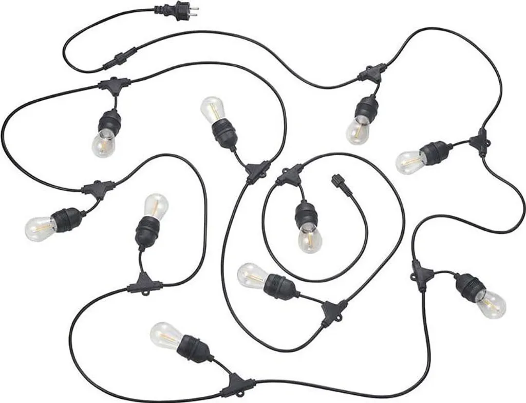 LED, luci fiabesche, nero, E27, 10 fiamme, bianco caldo, W 650 cm