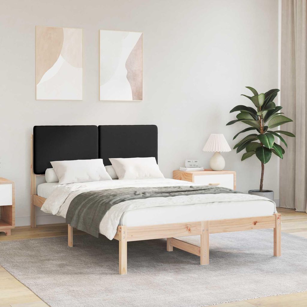 Maison Exclusive - Bettgestell mit gepolstertem Kopfteil Schwarz 120 x 190 cm