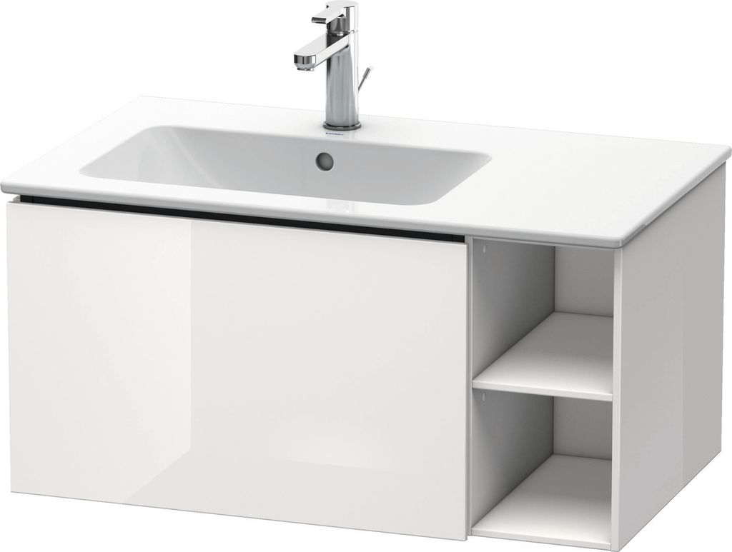 Duravit L-Cube Waschtischunterbau wandhängend, 1 Auszug, Regalelement seitlich, Becken links, 820x400x481mm, LC619108585